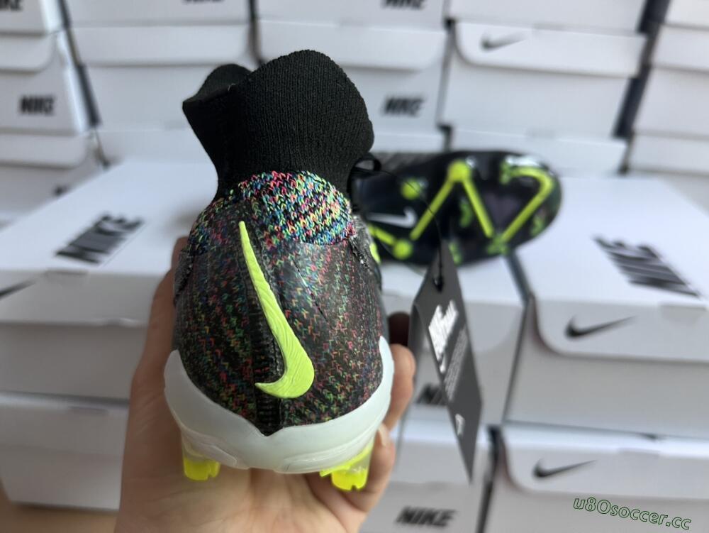 Men's Nike Phantom GX Elite DF FG Firm Ground High-Tops Football Boots - Black/Rainbow