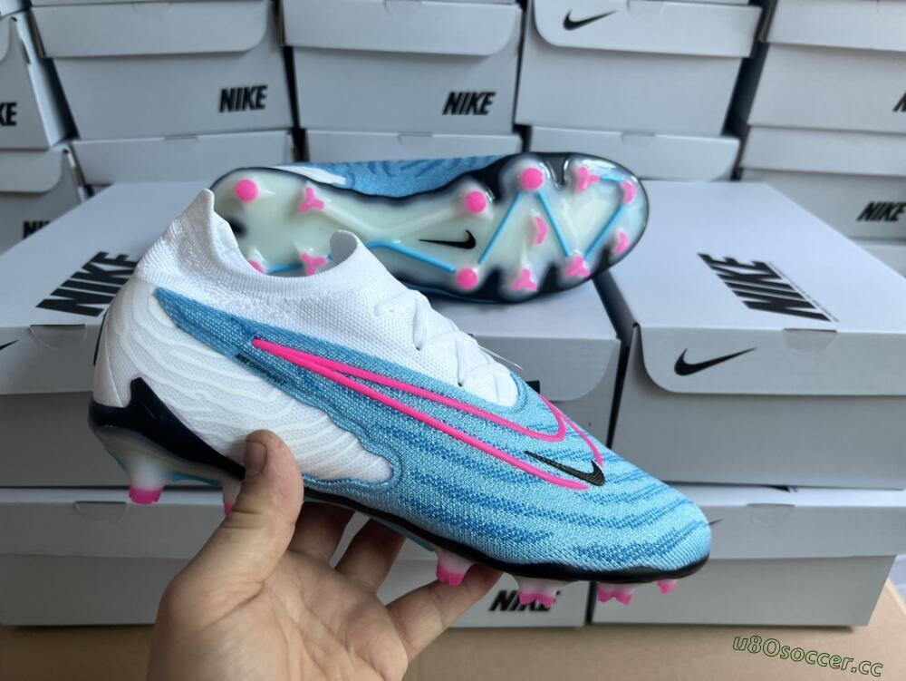Men's Nike Phantom GX Elite FG Firm Ground Low-Tops Football Boots - Blue/White/Pink
