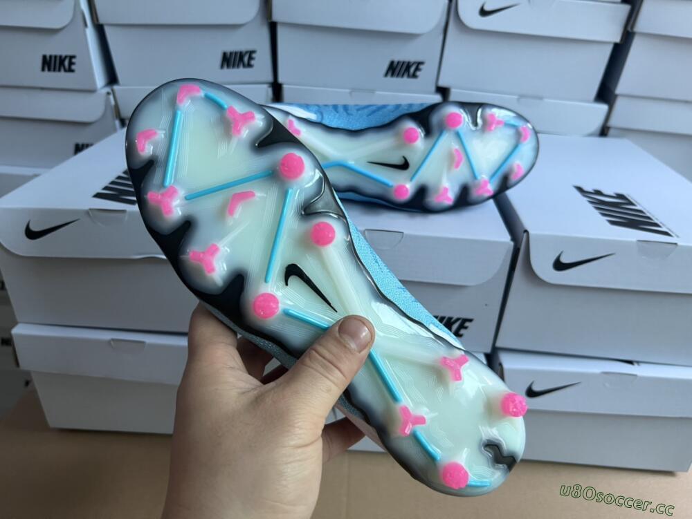 Men's Nike Phantom GX Elite FG Firm Ground Low-Tops Football Boots - Blue/White/Pink