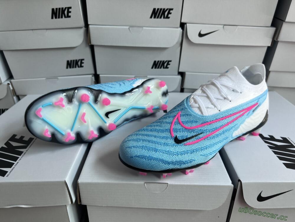 Men's Nike Phantom GX Elite FG Firm Ground Low-Tops Football Boots - Blue/White/Pink