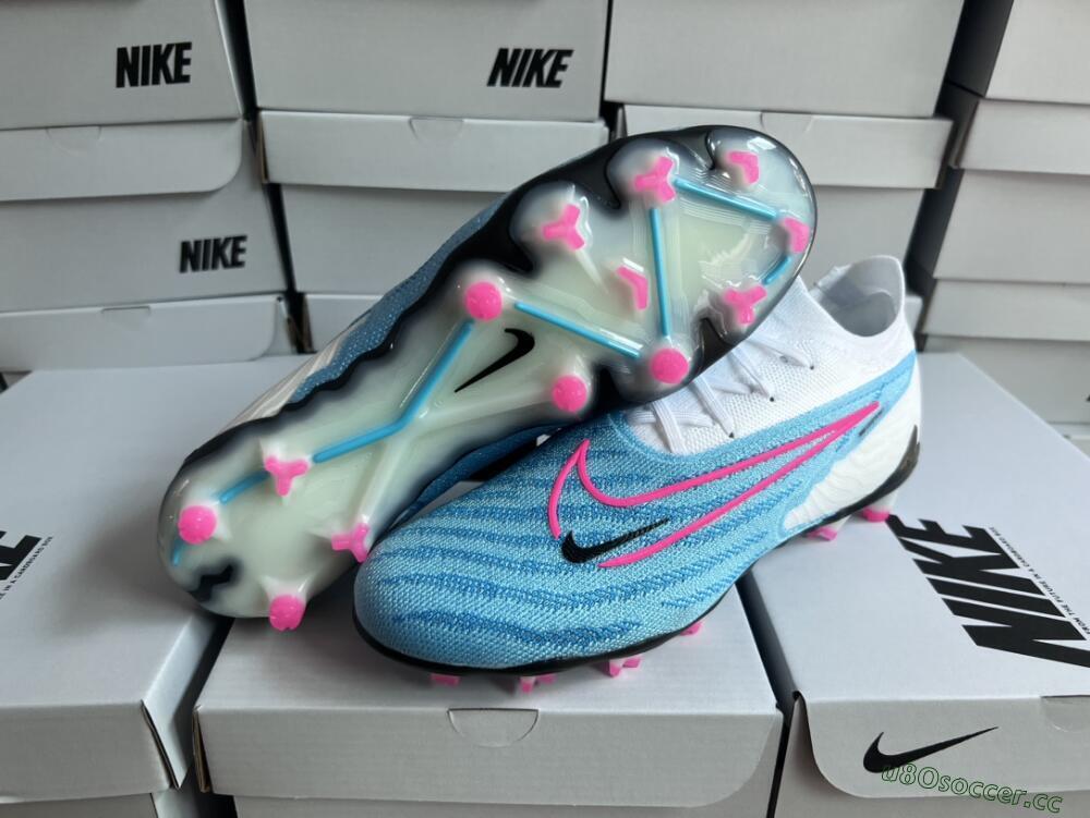 Men's Nike Phantom GX Elite FG Firm Ground Low-Tops Football Boots - Blue/White/Pink
