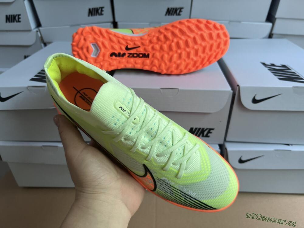 Unisex Nike Air Zoom Mercurial Vapor 15 Elite TF Artificial Turf Low-Tops Football Shoes - Green/Black/Orange
