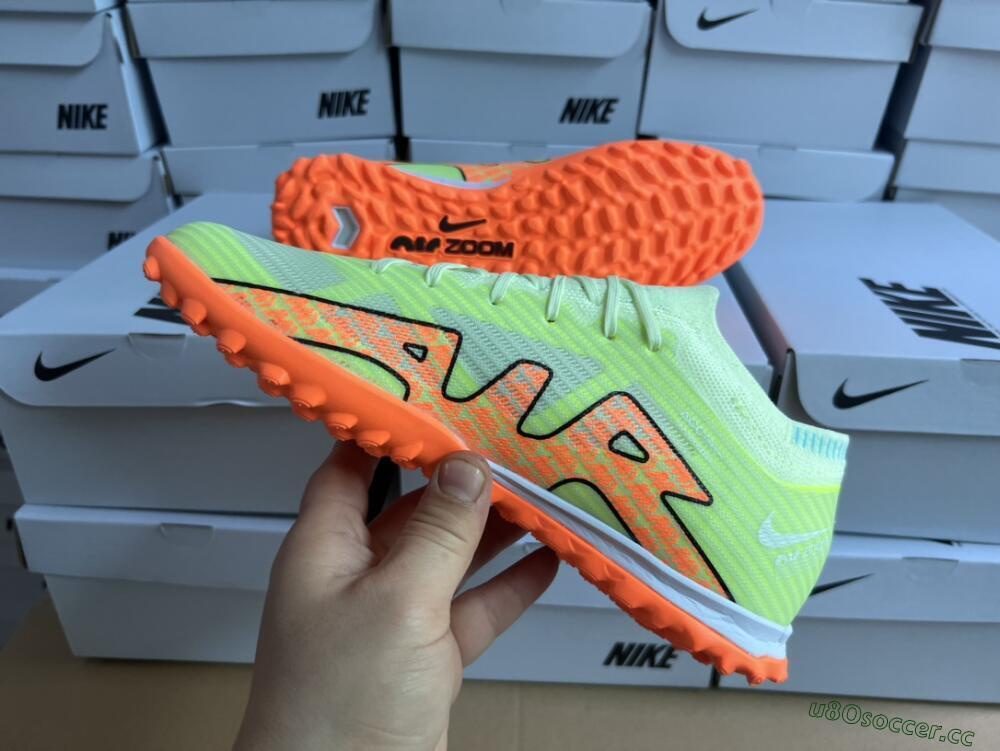 Unisex Nike Air Zoom Mercurial Vapor 15 Elite TF Artificial Turf Low-Tops Football Shoes - Green/Black/Orange