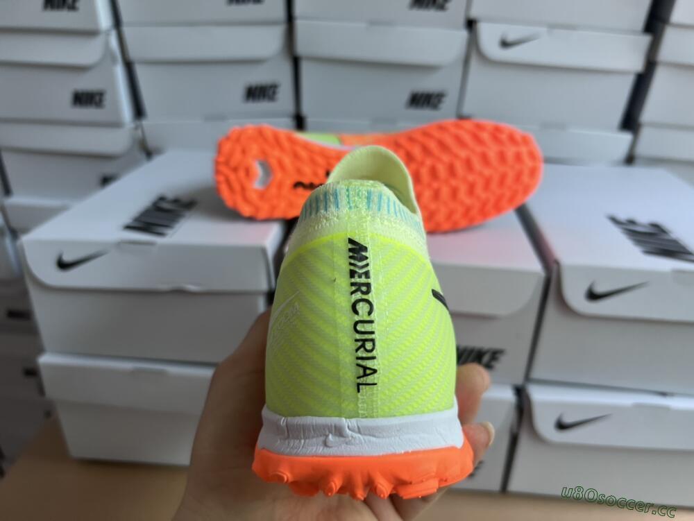 Unisex Nike Air Zoom Mercurial Vapor 15 Elite TF Artificial Turf Low-Tops Football Shoes - Green/Black/Orange