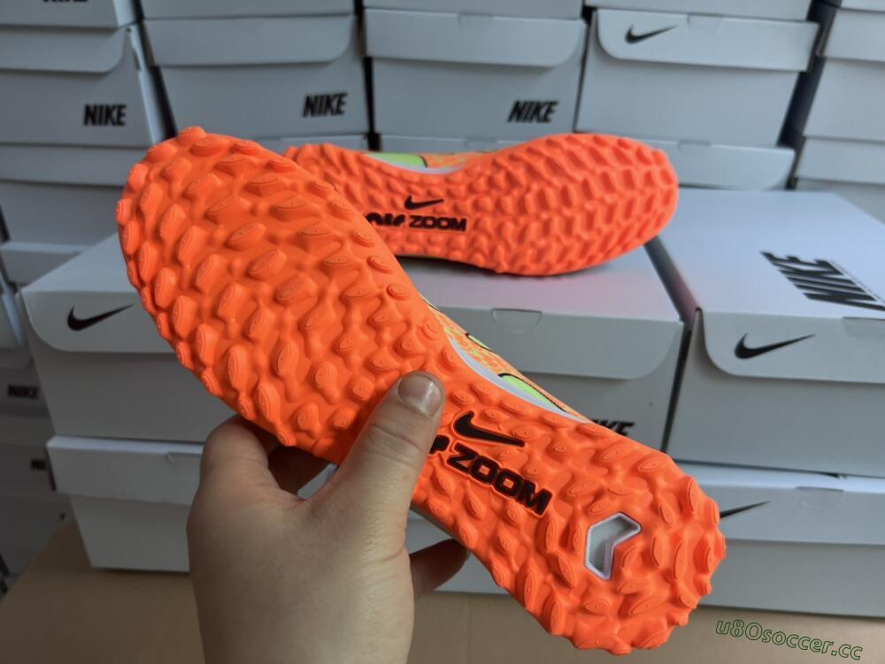 Unisex Nike Air Zoom Mercurial Vapor 15 Elite TF Artificial Turf Low-Tops Football Shoes - Green/Black/Orange