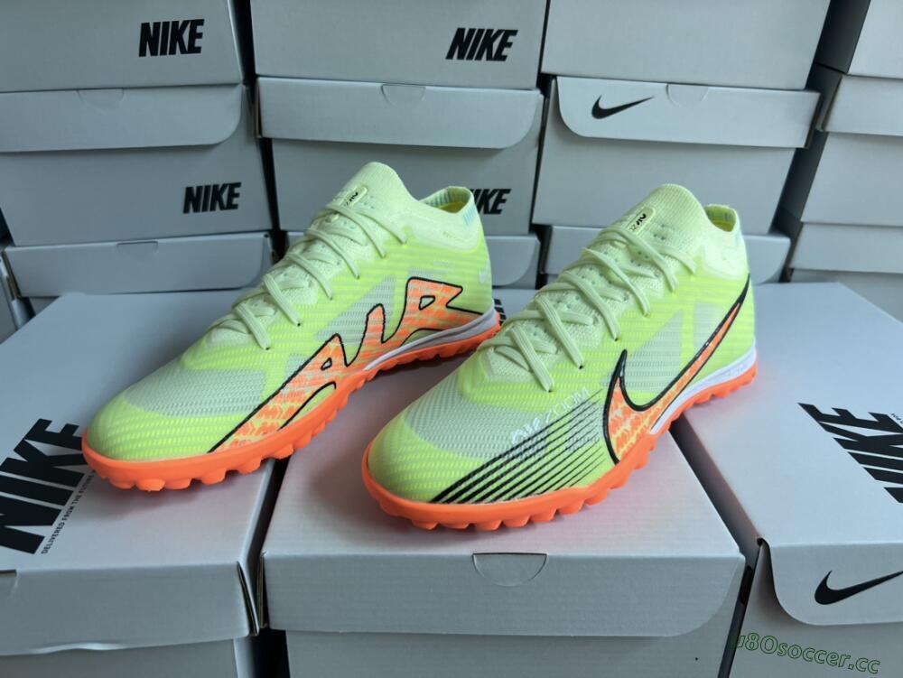 Unisex Nike Air Zoom Mercurial Vapor 15 Elite TF Artificial Turf Low-Tops Football Shoes - Green/Black/Orange