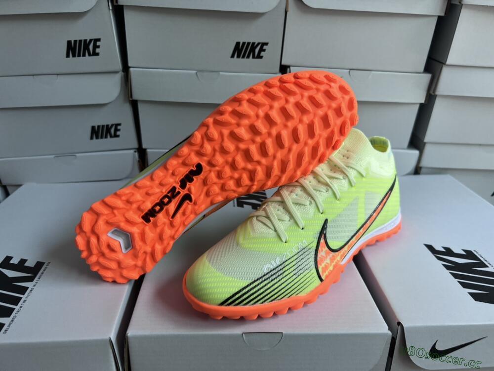 Unisex Nike Air Zoom Mercurial Vapor 15 Elite TF Artificial Turf Low-Tops Football Shoes - Green/Black/Orange