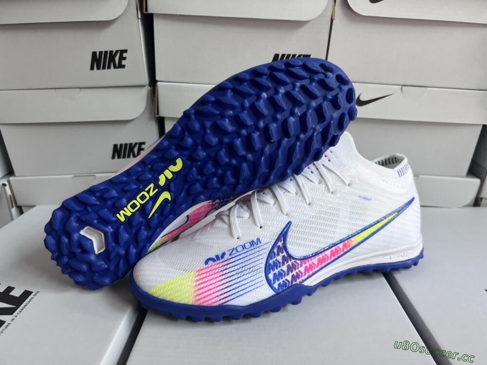 Men's Nike Air Zoom Mercurial Vapor 15 Elite TF Artificial Turf Low-Tops Football Shoes - White/Blue/Pink