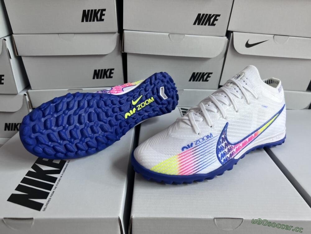 Men's Nike Air Zoom Mercurial Vapor 15 Elite TF Artificial Turf Low-Tops Football Shoes - White/Blue/Pink