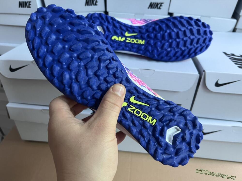Men's Nike Air Zoom Mercurial Vapor 15 Elite TF Artificial Turf Low-Tops Football Shoes - White/Blue/Pink