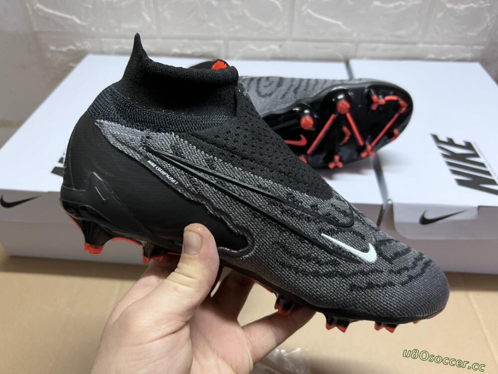Men's Nike Phantom GX Elite DF FG Firm Ground High-Tops Football Boots - Black/White