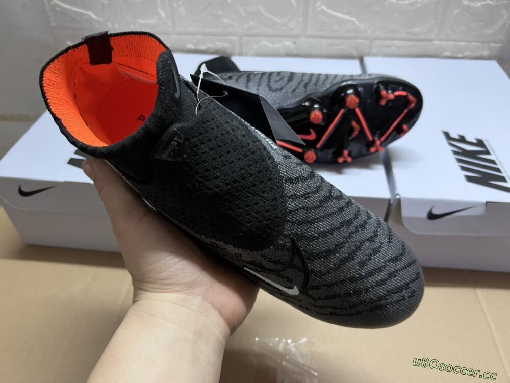Men's Nike Phantom GX Elite DF FG Firm Ground High-Tops Football Boots - Black/White