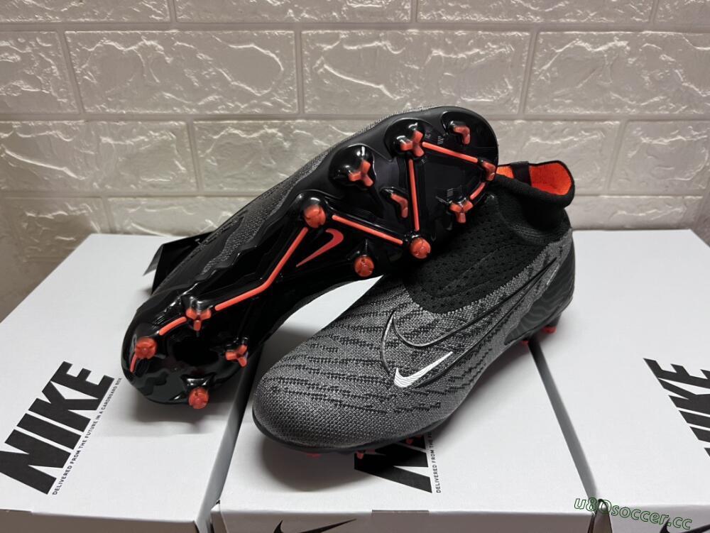 Men's Nike Phantom GX Elite DF FG Firm Ground High-Tops Football Boots - Black/White