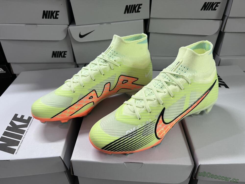 Men's Nike Air Zoom Mercurial Superfly 9 Elite FG Firm Ground High-Tops Football Boots - Green/Orange