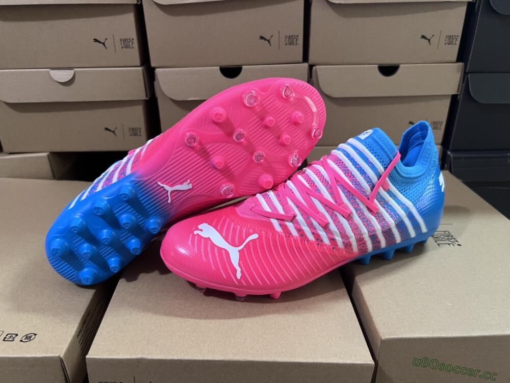 Men's Puma Future Z 1.3 Instinct MG Multi Ground Low-Tops Football Boots - Pink/Blue/White
