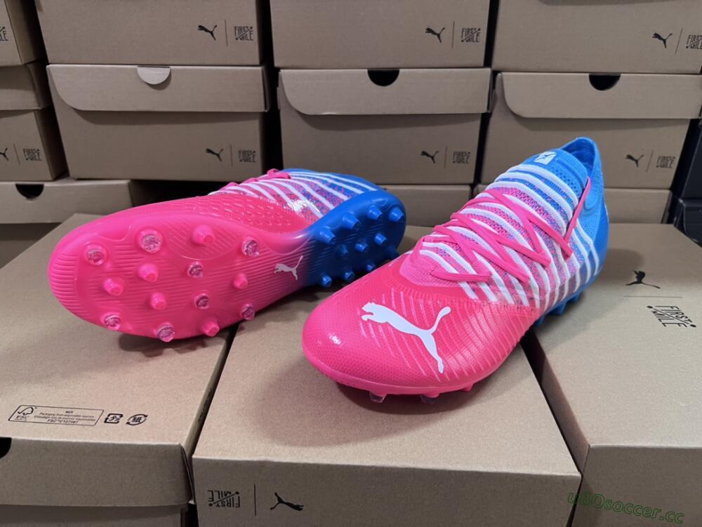 Men's Puma Future Z 1.3 Instinct MG Multi Ground Low-Tops Football Boots - Pink/Blue/White