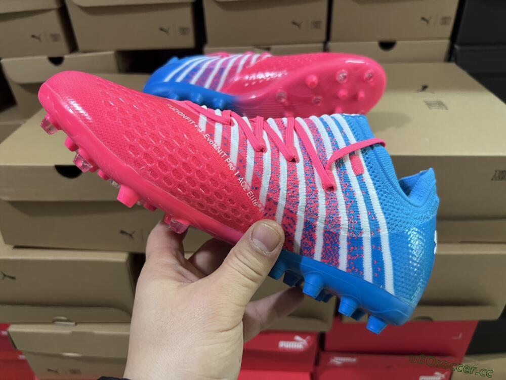 Men's Puma Future Z 1.3 Instinct MG Multi Ground Low-Tops Football Boots - Pink/Blue/White