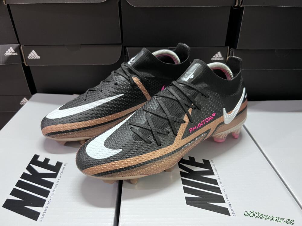 Men's Nike Phantom GT 2 DF Elite FG Firm Ground High-Tops Football Boots - Black/Gold/White