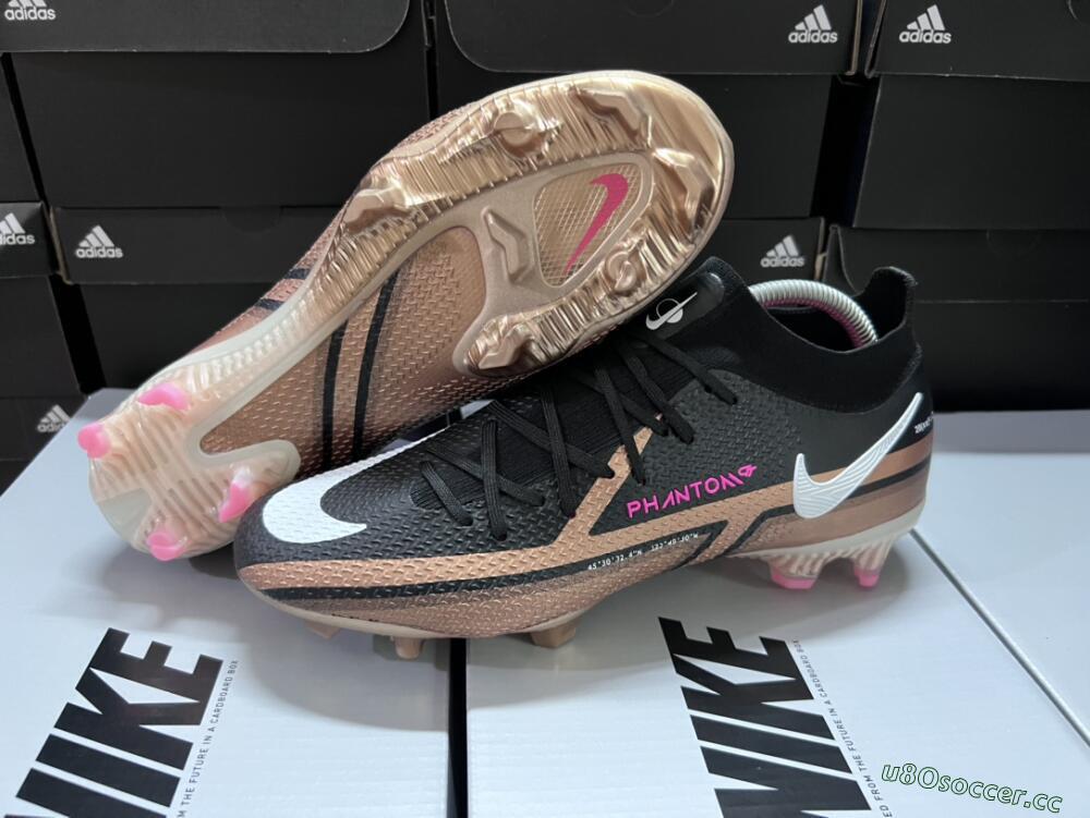Men's Nike Phantom GT 2 DF Elite FG Firm Ground High-Tops Football Boots - Black/Gold/White