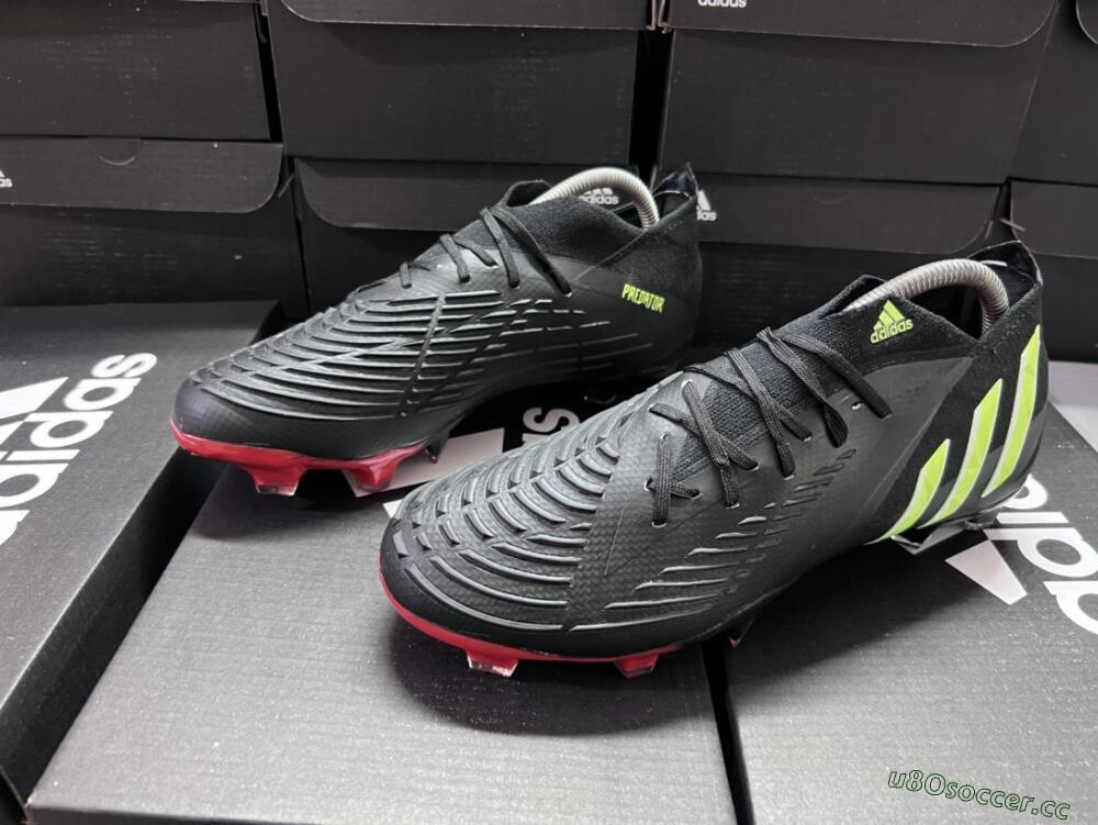 Men's Adidas Predator Edge Geometric.1 FG Firm Ground Low-Tops Football Boots - Black/Yellow/Red
