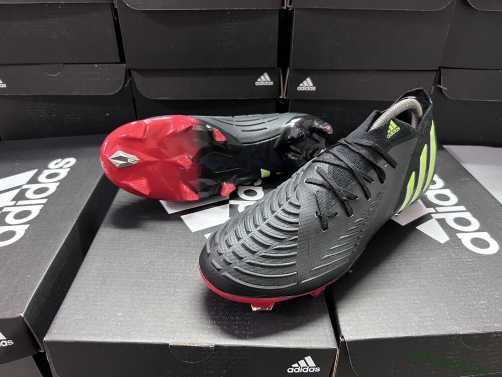 Men's Adidas Predator Edge Geometric.1 FG Firm Ground Low-Tops Football Boots - Black/Yellow/Red