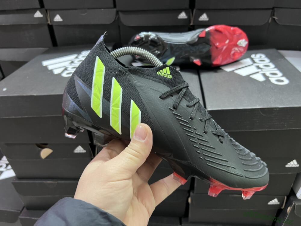 Men's Adidas Predator Edge Geometric.1 FG Firm Ground Low-Tops Football Boots - Black/Yellow/Red