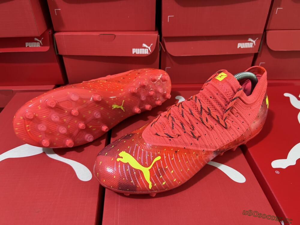 Men's Puma Future Z 1.3 Instinct MG Multi Ground Low-Tops Football Boots - Orange/Yellow/Black