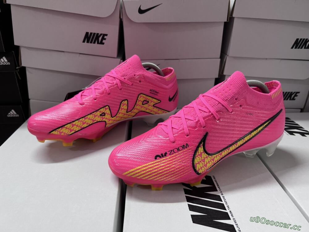 Unisex Nike Air Zoom Mercurial Vapor 15 Elite FG Firm Ground Low-Tops Football Boots - Pink/Yellow
