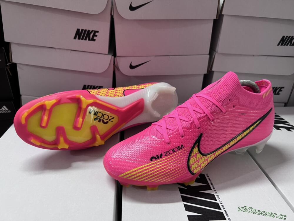Unisex Nike Air Zoom Mercurial Vapor 15 Elite FG Firm Ground Low-Tops Football Boots - Pink/Yellow