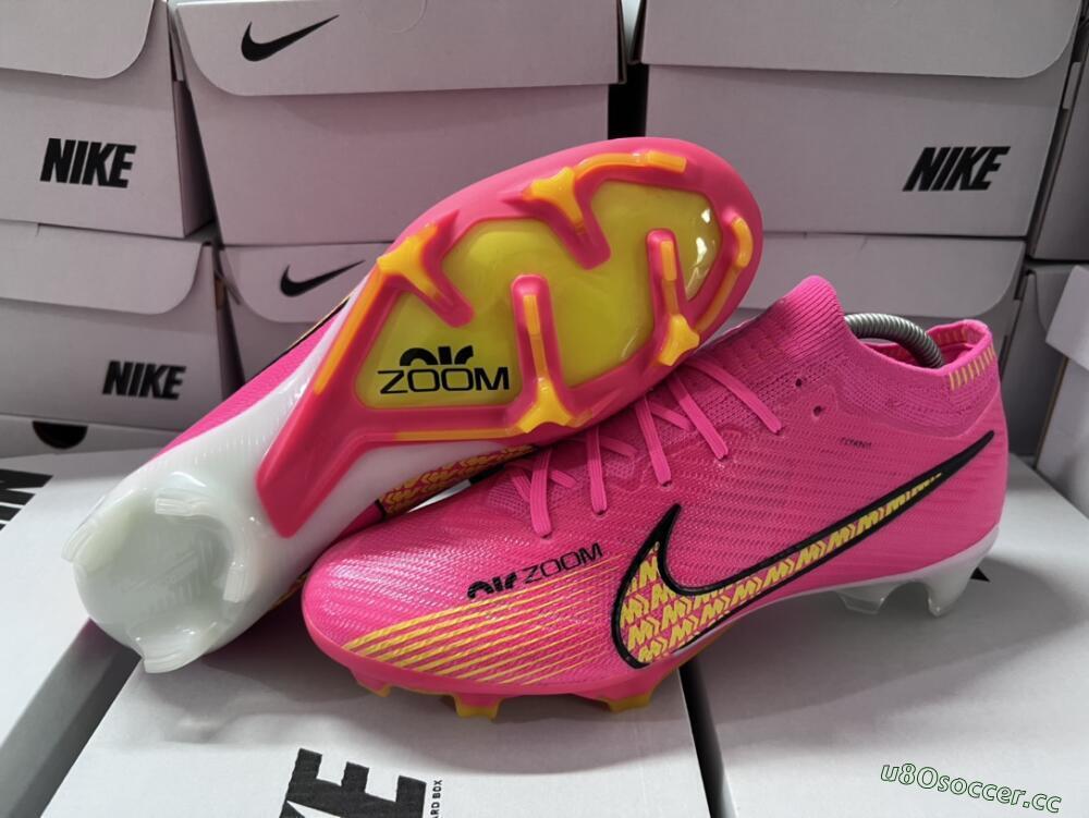 Unisex Nike Air Zoom Mercurial Vapor 15 Elite FG Firm Ground Low-Tops Football Boots - Pink/Yellow