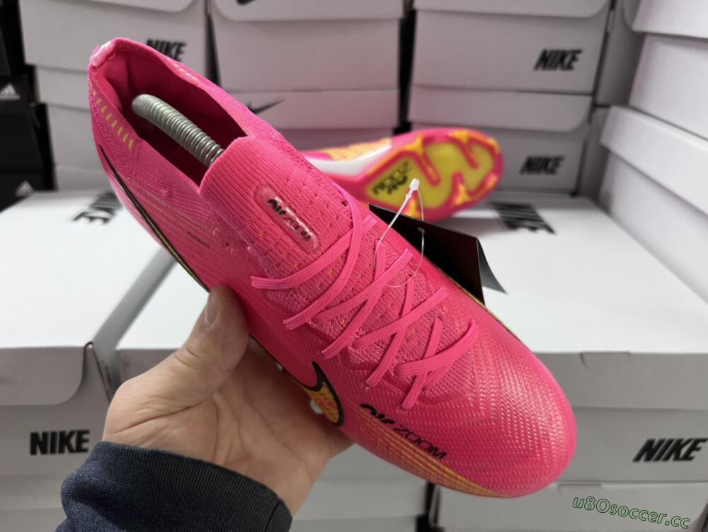 Unisex Nike Air Zoom Mercurial Vapor 15 Elite FG Firm Ground Low-Tops Football Boots - Pink/Yellow