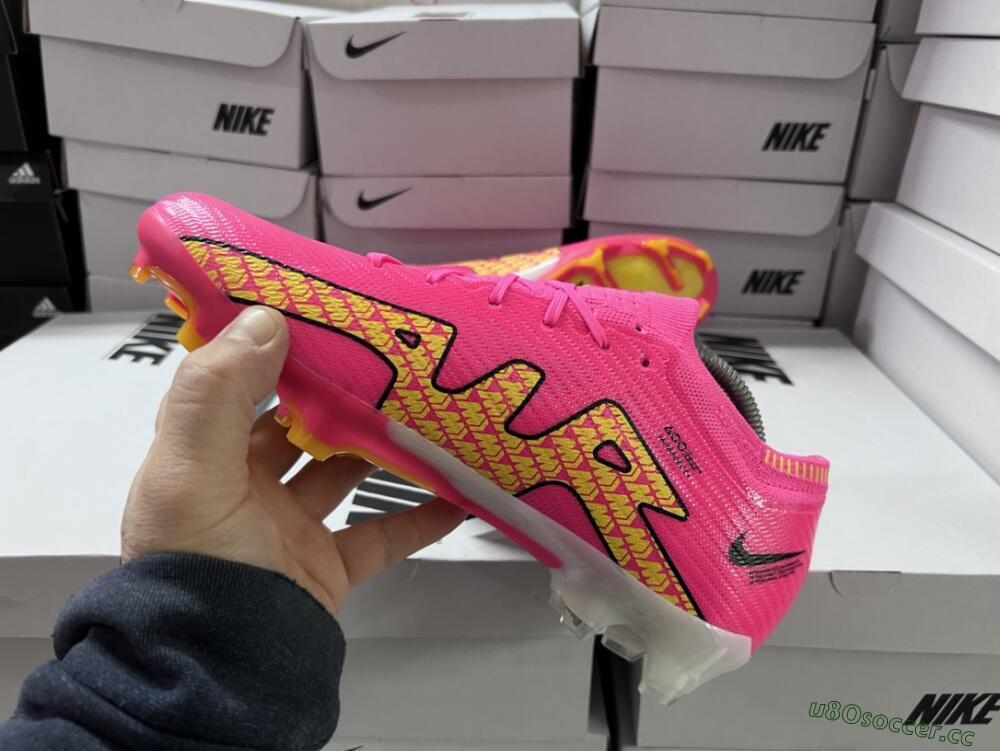 Unisex Nike Air Zoom Mercurial Vapor 15 Elite FG Firm Ground Low-Tops Football Boots - Pink/Yellow