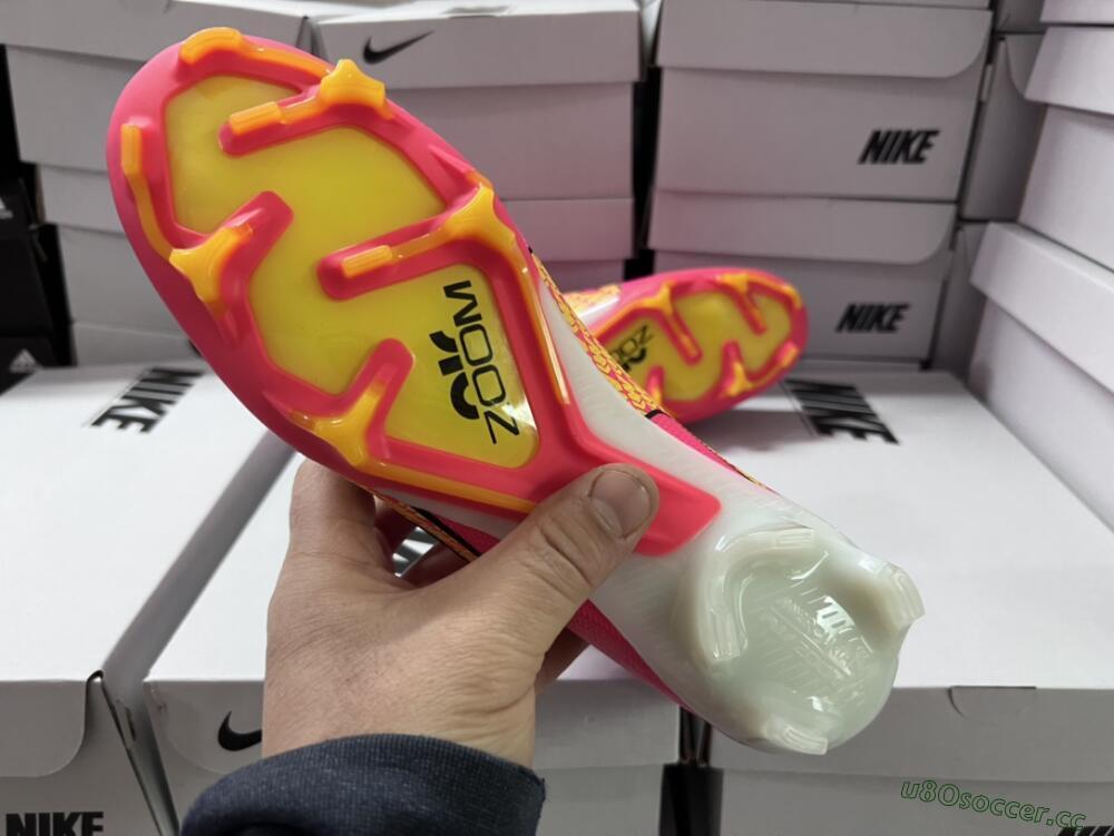Unisex Nike Air Zoom Mercurial Vapor 15 Elite FG Firm Ground Low-Tops Football Boots - Pink/Yellow