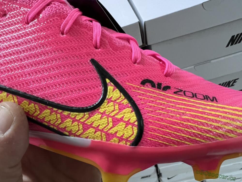 Unisex Nike Air Zoom Mercurial Vapor 15 Elite FG Firm Ground Low-Tops Football Boots - Pink/Yellow