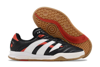 Unisex Adidas Predator Mundial IC Indoor & Futsal Low-Tops Football Shoes - Black/White/Red