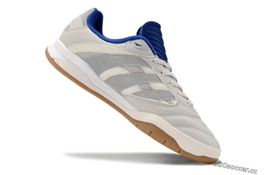 Unisex Adidas Predator Mundial IC Indoor & Futsal Low-Tops Football Shoes - Grey/Blue/White 4