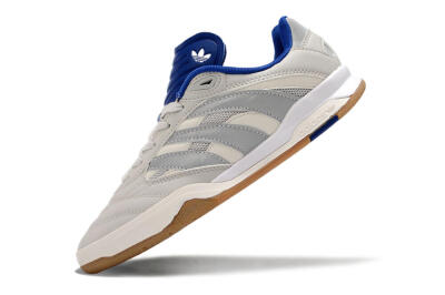 Unisex Adidas Predator Mundial IC Indoor & Futsal Low-Tops Football Shoes - Grey/Blue/White