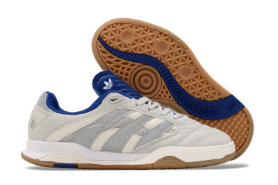 Unisex Adidas Predator Mundial IC Indoor & Futsal Low-Tops Football Shoes - Grey/Blue/White