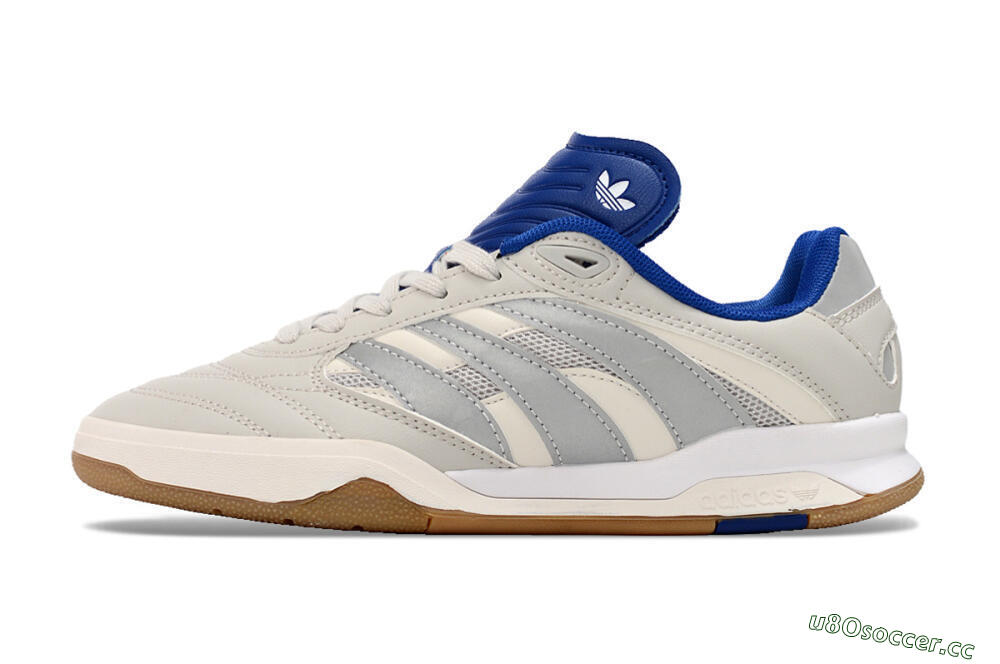 Unisex Adidas Predator Mundial IC Indoor & Futsal Low-Tops Football Shoes - Grey/Blue/White 0