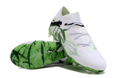 Men's Puma Future 7 Ultimate FG Firm Ground Low-Tops Football Boots - White/Black/Green