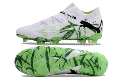 Men's Puma Future 7 Ultimate FG Firm Ground Low-Tops Football Boots - White/Black/Green