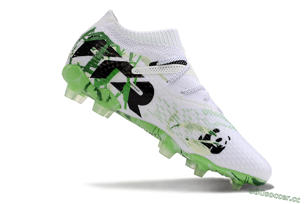 Men's Puma Future 7 Ultimate FG Firm Ground Low-Tops Football Boots - White/Black/Green 5