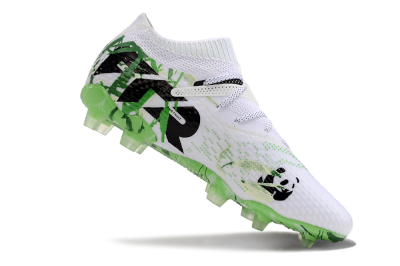 Men's Puma Future 7 Ultimate FG Firm Ground Low-Tops Football Boots - White/Black/Green