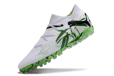 Men's Puma Future 7 Ultimate MG Multi Ground Low-Tops Football Boots - White/Black/Green