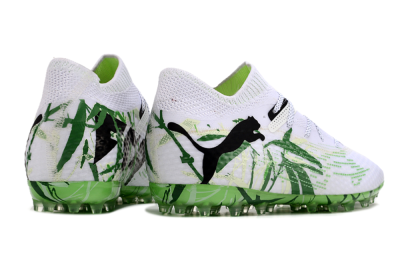 Men's Puma Future 7 Ultimate MG Multi Ground Low-Tops Football Boots - White/Black/Green