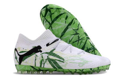 Men's Puma Future 7 Ultimate MG Multi Ground Low-Tops Football Boots - White/Black/Green