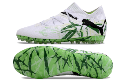 Men's Puma Future 7 Ultimate MG Multi Ground Low-Tops Football Boots - White/Black/Green