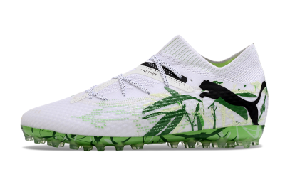 Men's Puma Future 7 Ultimate MG Multi Ground Low-Tops Football Boots - White/Black/Green