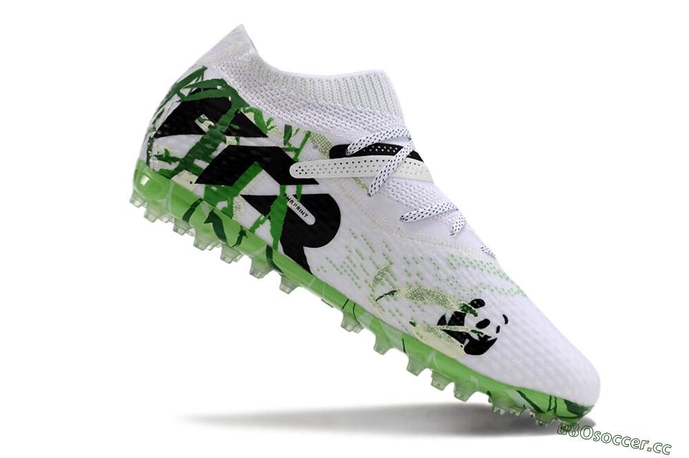 Men's Puma Future 7 Ultimate MG Multi Ground Low-Tops Football Boots - White/Black/Green 5