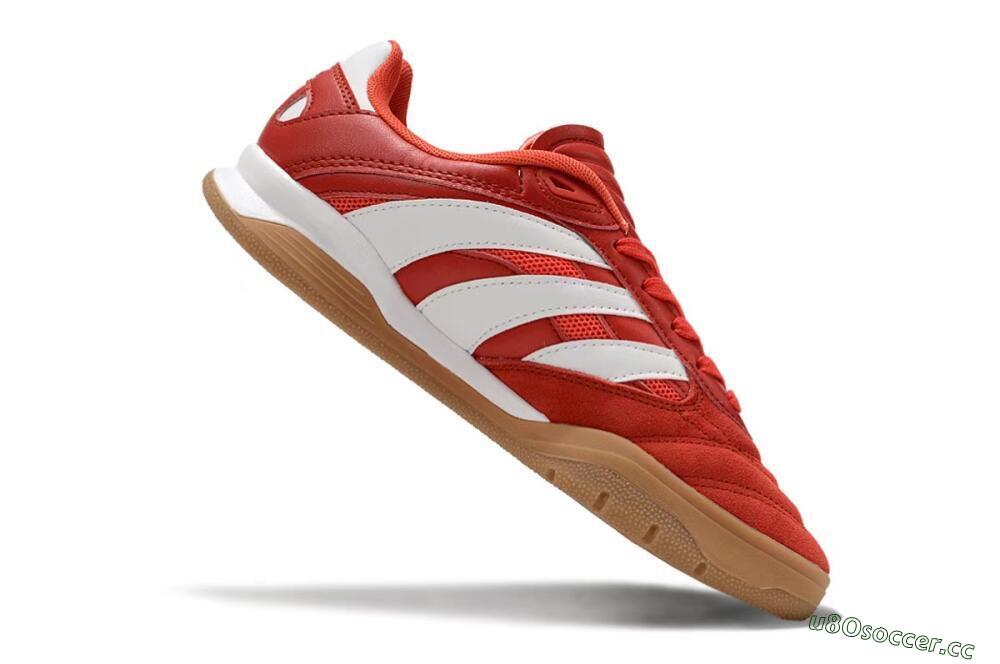 Unisex Adidas Predator Mundial IC Indoor & Futsal Low-Tops Football Shoes - Red/White/Brown 4